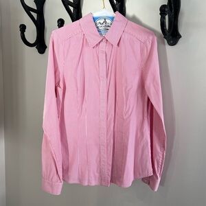 White House Black Market WHBM Pinstripe Hourglass Button-Down Blouse Size 8